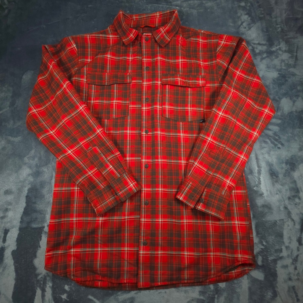 Nike SB 6.0 Men Red Plaid Full Zip Lined Shirt Jacket 543702-842 Medium